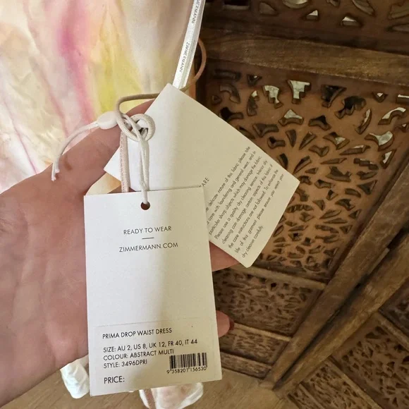 NEW NIB ZIMMERMANN Gathered Printed Silk-Satin Twill Midi Dress 2 - Picture 4 of 4